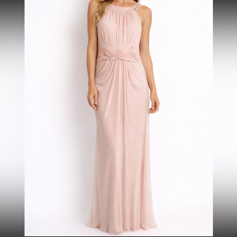 David's‎ Bridal Blush Maxi Halter Gown